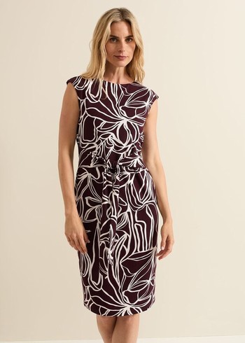 Phase Eight Sabrina Abstract Tie Dress Multicolor Canada | SJCUEK-681